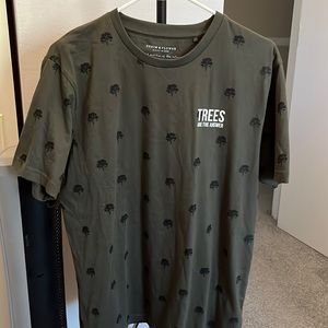 denim & flower t shirt